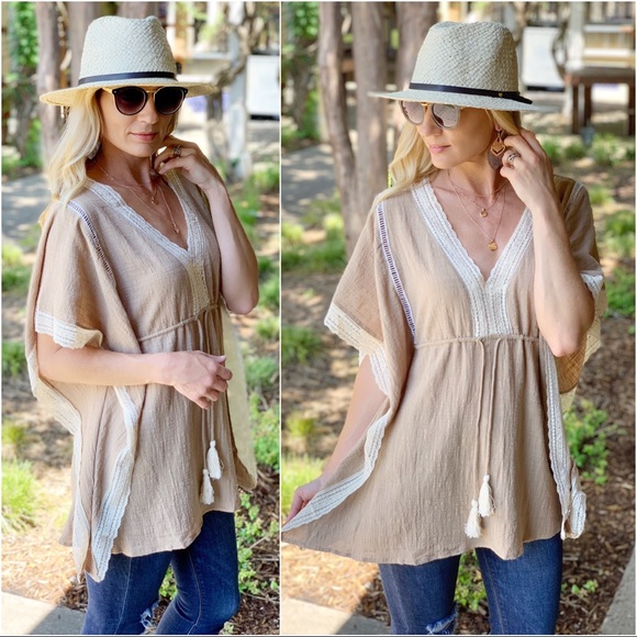 Infinity Raine Tops - ✨LAST ONE✨Simple And Easy Drawstring Tunic-Mocha